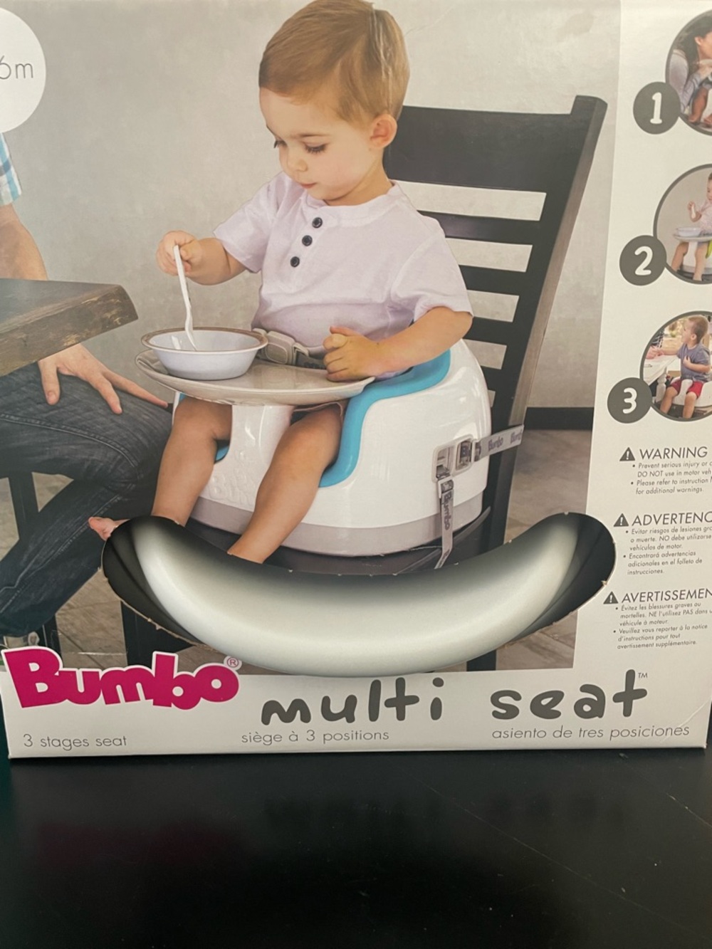 Bumbo Multi Seat - White with Blue Trim